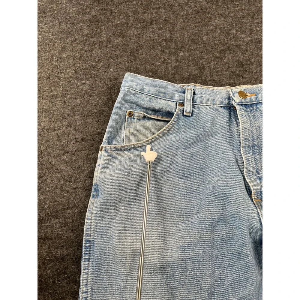 Wrangler Jeans Mens 34x30 Blue Denim Cotton Light Wash Casual Straight Leg